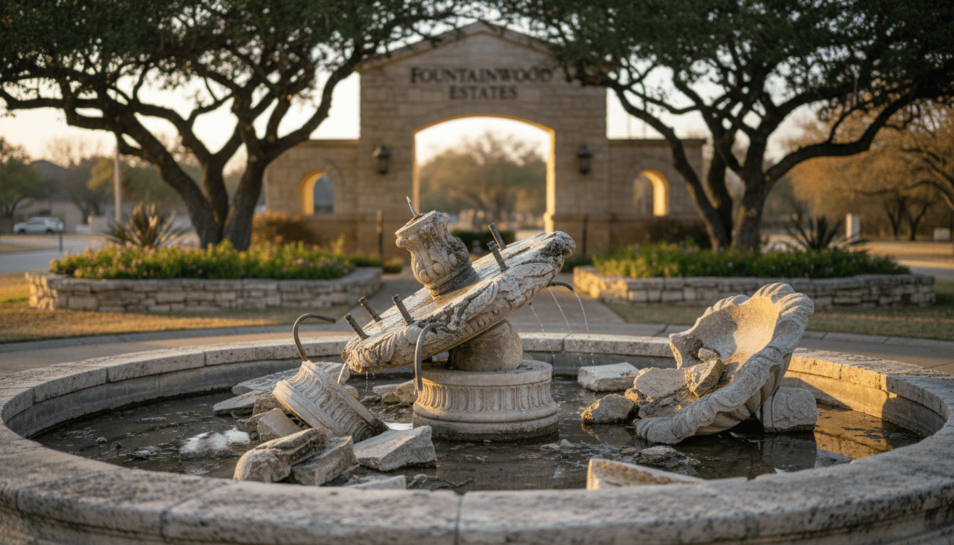 Entrance Fountain Damage