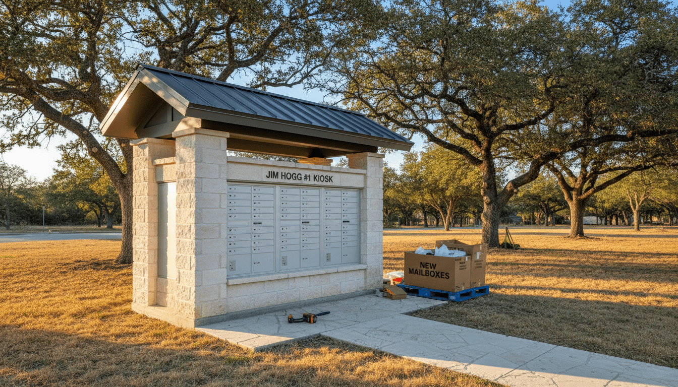 JIM HOGG #1 KIOSK NEW MAILBOXES ARE HEADED YOUR WAY!!