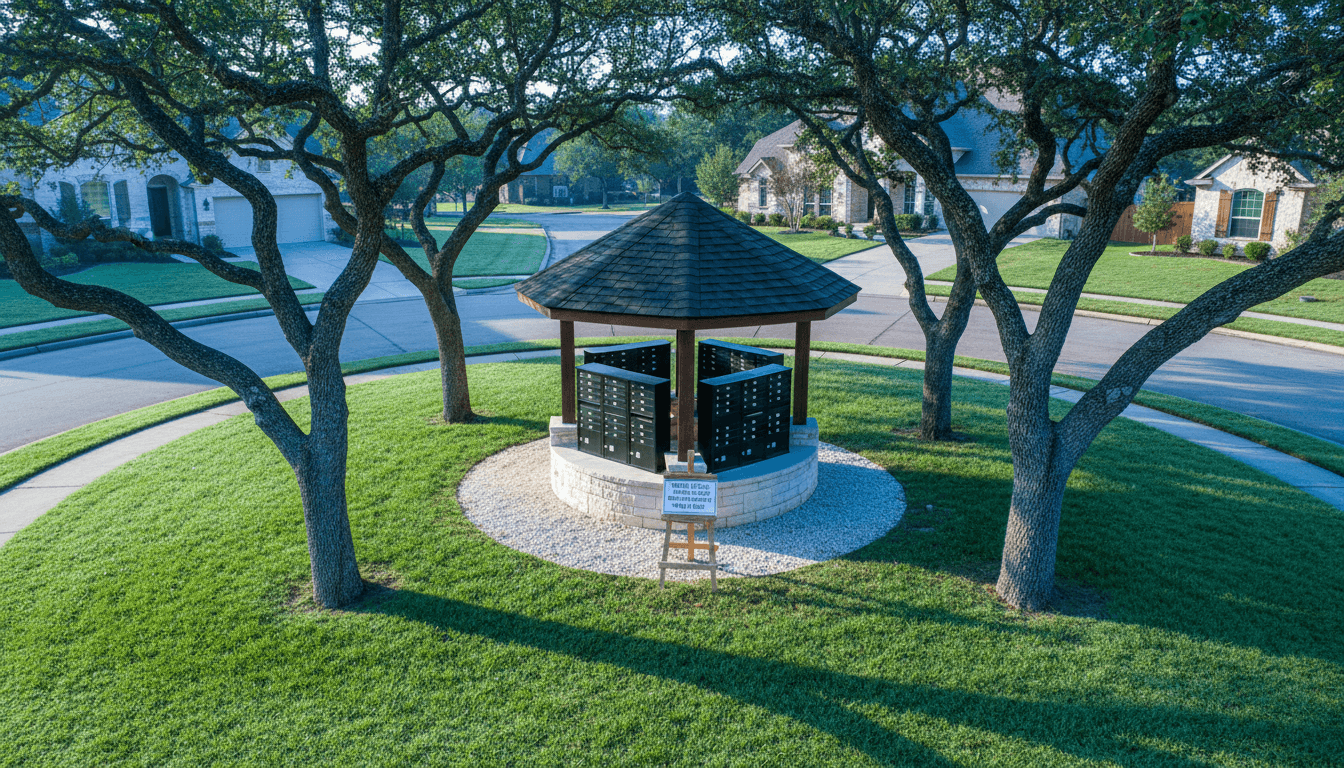 Allen Circle Kiosk NEW MAILBOXES ARE INSTALLED